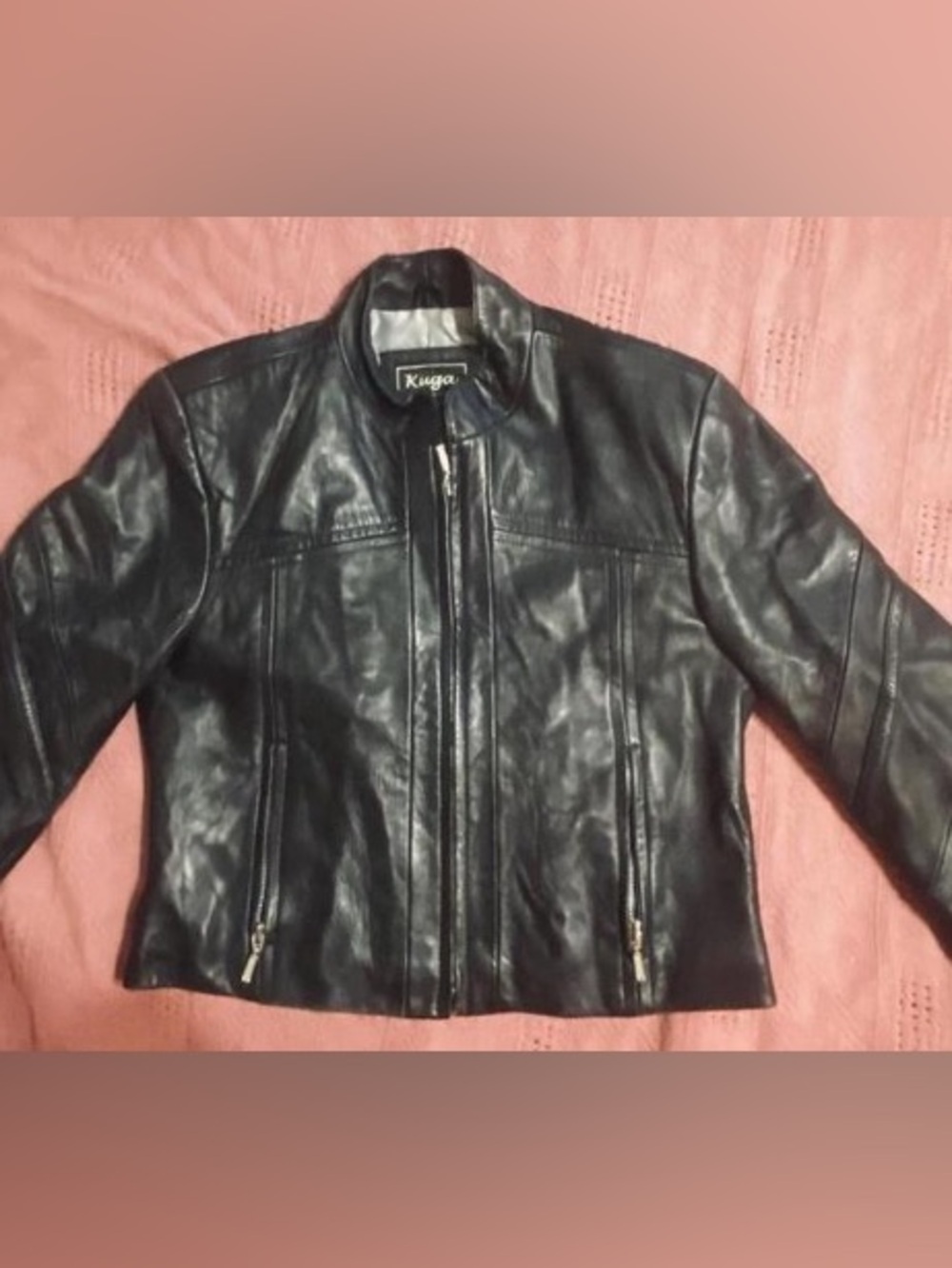 Kuga London Women’s Black leather jacket Size 8 US / 14uk